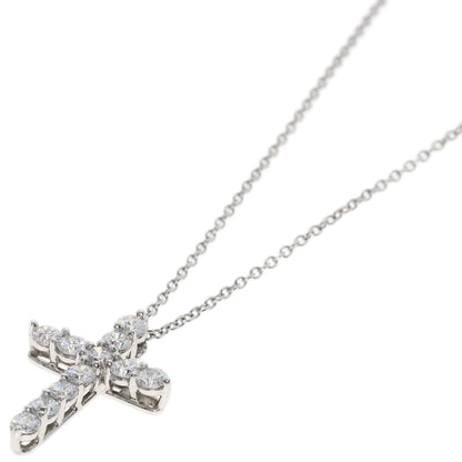 Tiffany Small Cross Diamond Necklace In Platinum Pt950