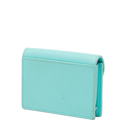 Tiffany & Co. T Deco Business Card Case/Card Case/Pass Case In Blue Leather
