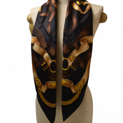 Gucci Scarf Muffler Gucci Large Belt Motif Black Multi