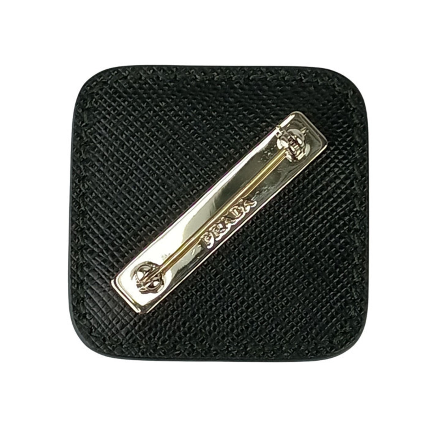 Prada Prada Brooch 2Is058 Black White Blue Leather Plastic