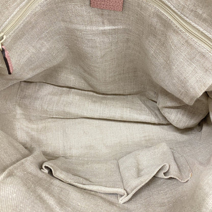 Gucci Gg Canvas Interlocking G Shoulder Bag 449243 Beige Pink Champagne