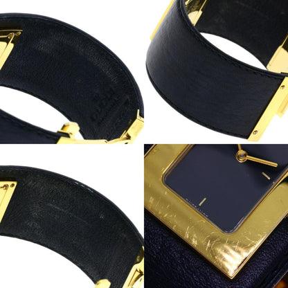 Gucci 7800L Square Face Watch Gp/Leather