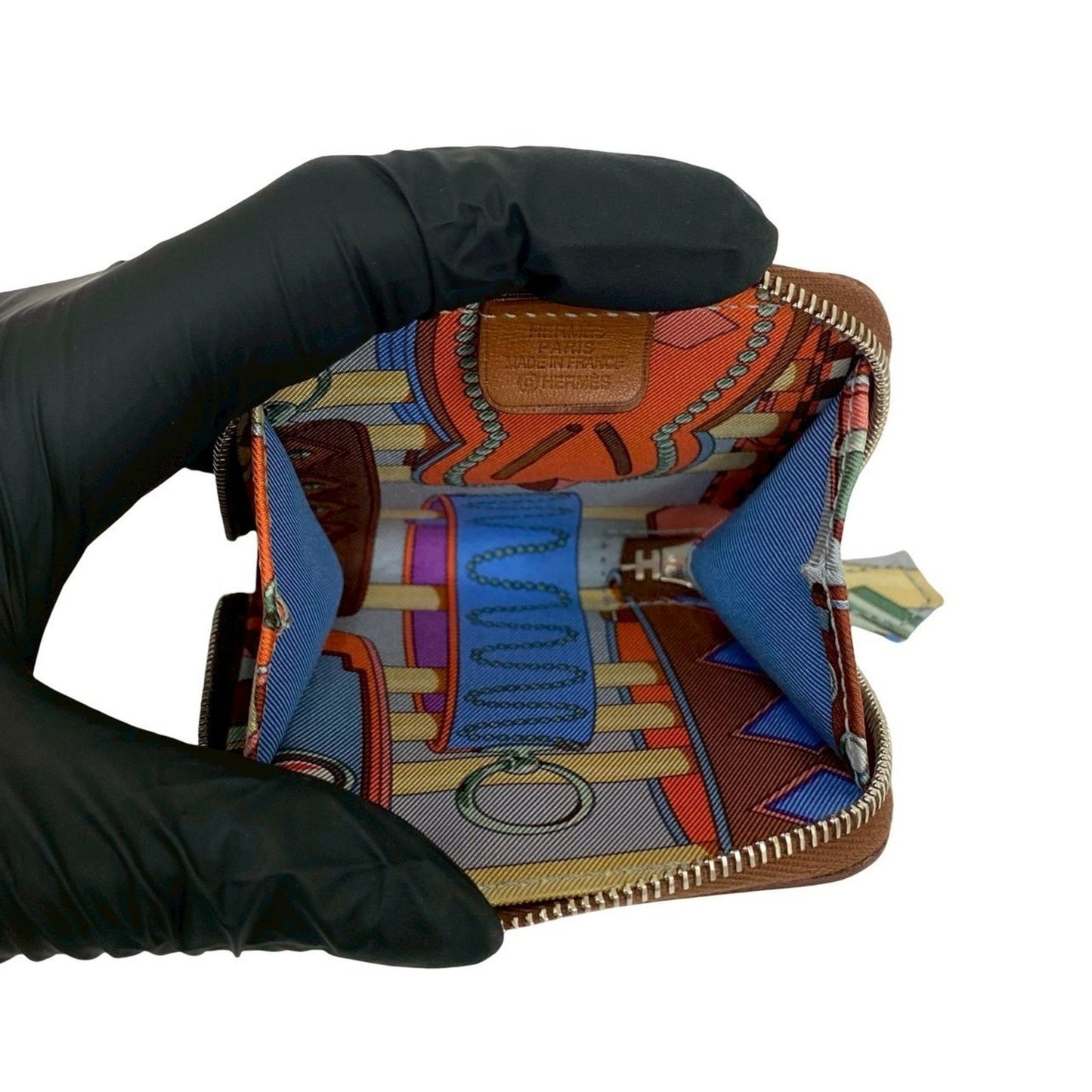 T-Stamped Hermes Azap Compact Mini Silk-In Coin Case