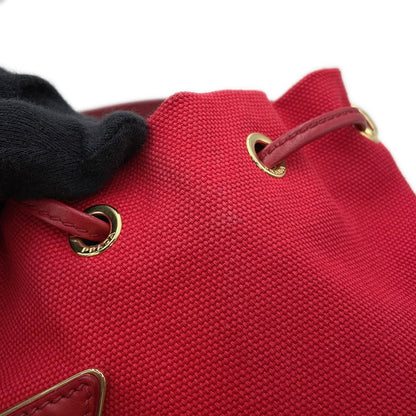 Prada Handbag Drawstring Bucket Bag Canvas Raffia 1Bh115 Prada 2-Way