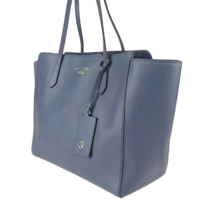 Gucci Swing Tote Bag 354397 Leather Navy Shoulder Large