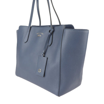 Gucci Swing Tote Bag 354397 Leather Navy Shoulder Large