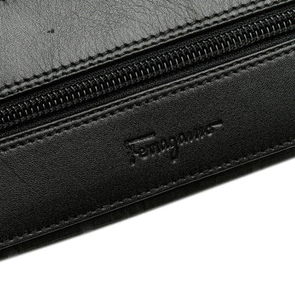 Salvatore Ferragamo Logo Pouch In Black Nylon