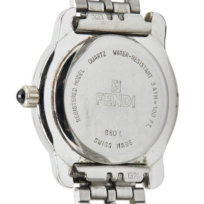 Fendi 860L Quartz Watch With Black Dial And Stainless Steel