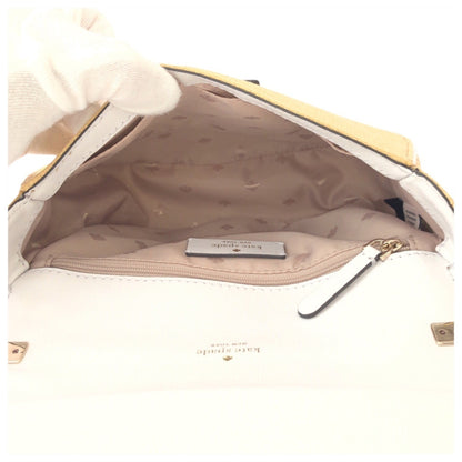 Kate Spade White Leather Raffia Shoulder Bag Pochette
