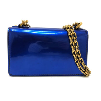 Christian Dior Chain Bag Crossbody Shoulder Bag Shoulder Bag Gunmetal Blue Goldhardware
