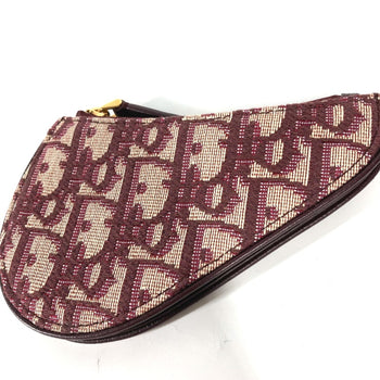 Christian Dior Oblique Wallet Coin Compartment Coin Purse Wine-Red