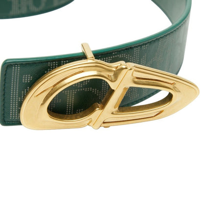 Christian Dior Dior Cd Buckle Oblique Belt Green Leather