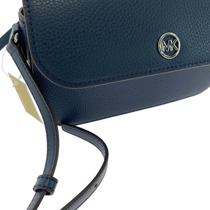 Michael Kors Logo Navy Silver Hardware Leather 35F4Stvc1L Shoulder Bag Pochette