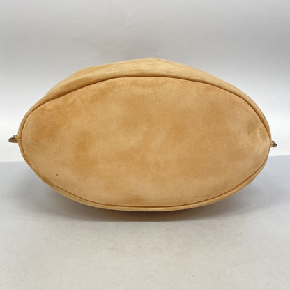 Salvatore Ferragamo Gancini Shoulder Bag In Beige Suede