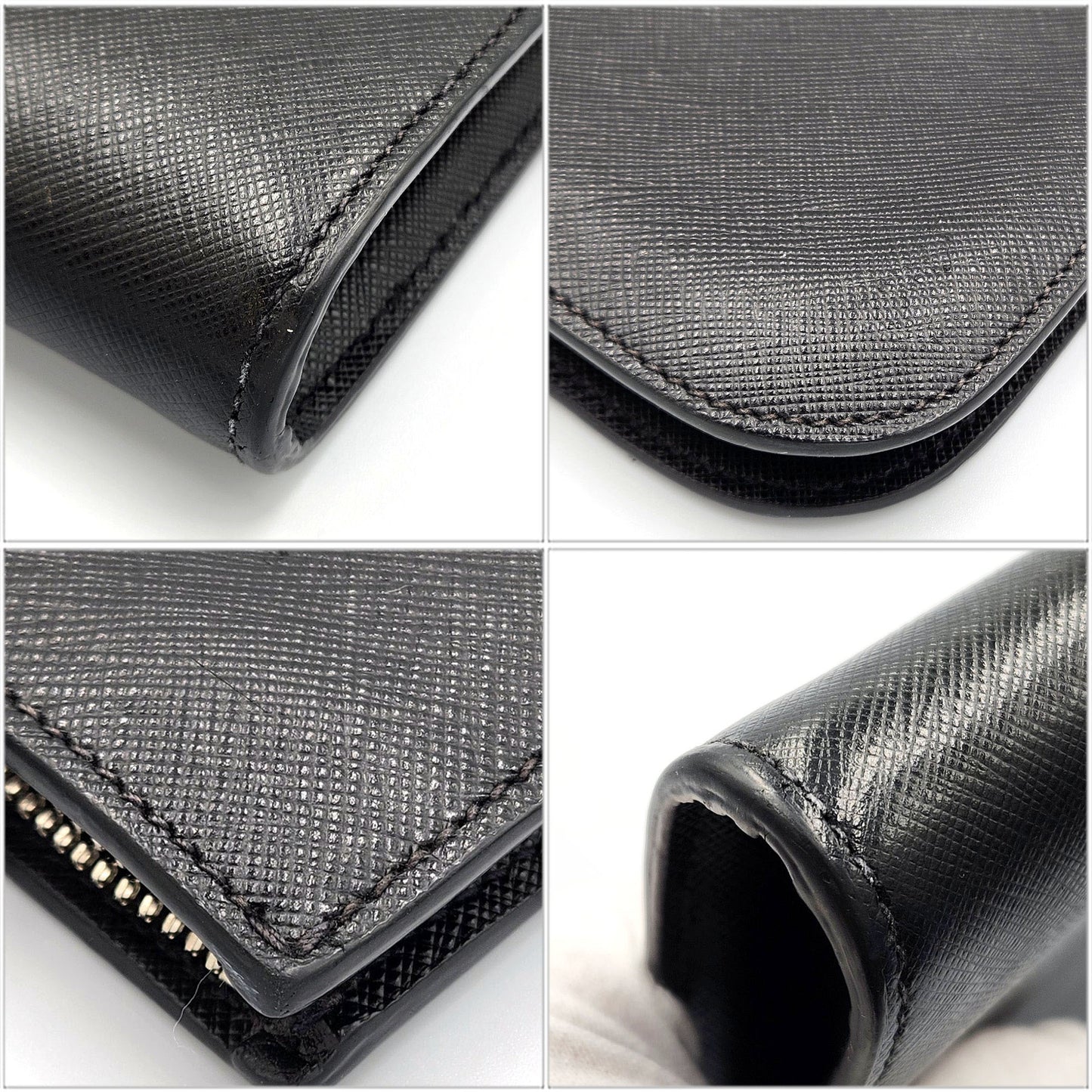 Prada Saffiano Clutch Bag 2Vn003 Black Leather