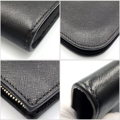 Prada Saffiano Clutch Bag 2Vn003 Black Leather