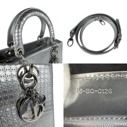 Christian Dior Handbag Shoulder Bag Lady Leather Silver
