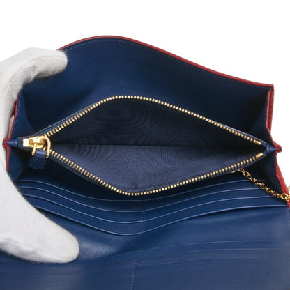 Prada Vitello Dino Long Wallet 1Mh132 Red Calfskin Leather