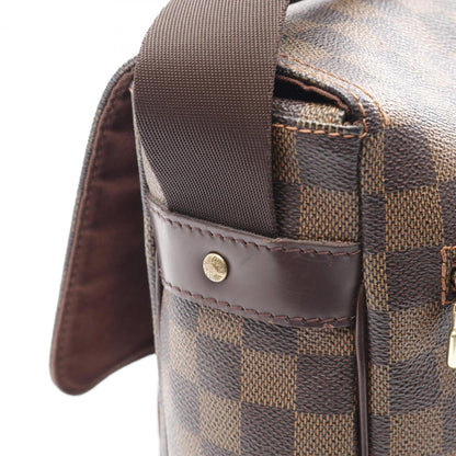 Louis Vuitton Mervil Damier Ebene Shoulder Bag Coated Canvas Leather