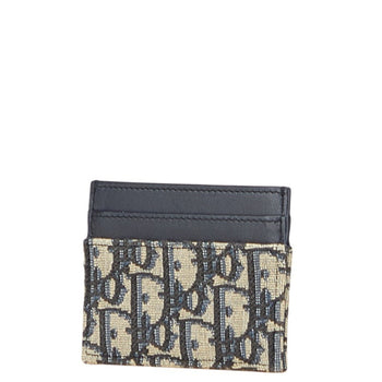 Christian Dior Dior Oblique Jacquard 30 Montaigne Freesia Card Holder/Card Case In Navy/Beige