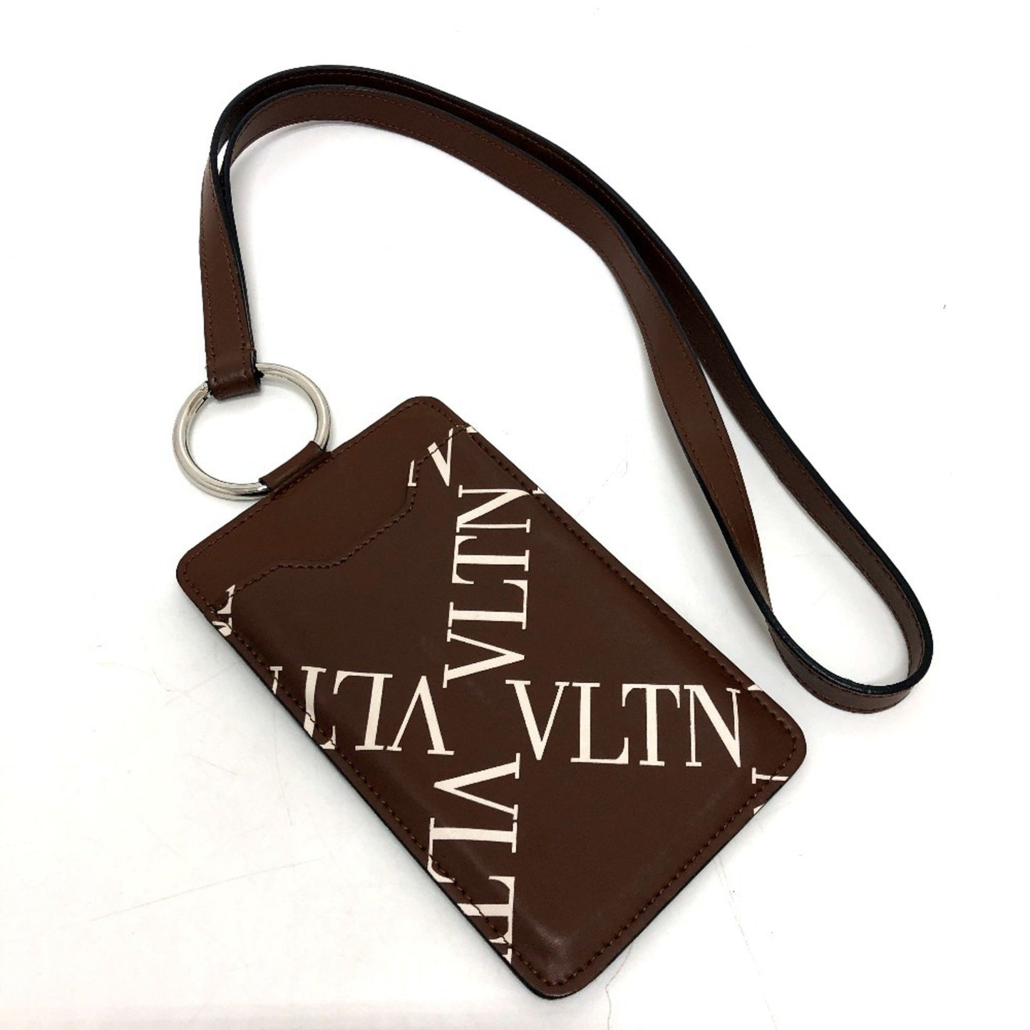 Valentino Valentino Logo All-Over Pattern Strap Smartphone Accessory Neck Shoulder Bag Leather