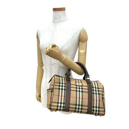 Burberry'S Nova Check Shadow Horse Logo Canvas And Leather Handbag