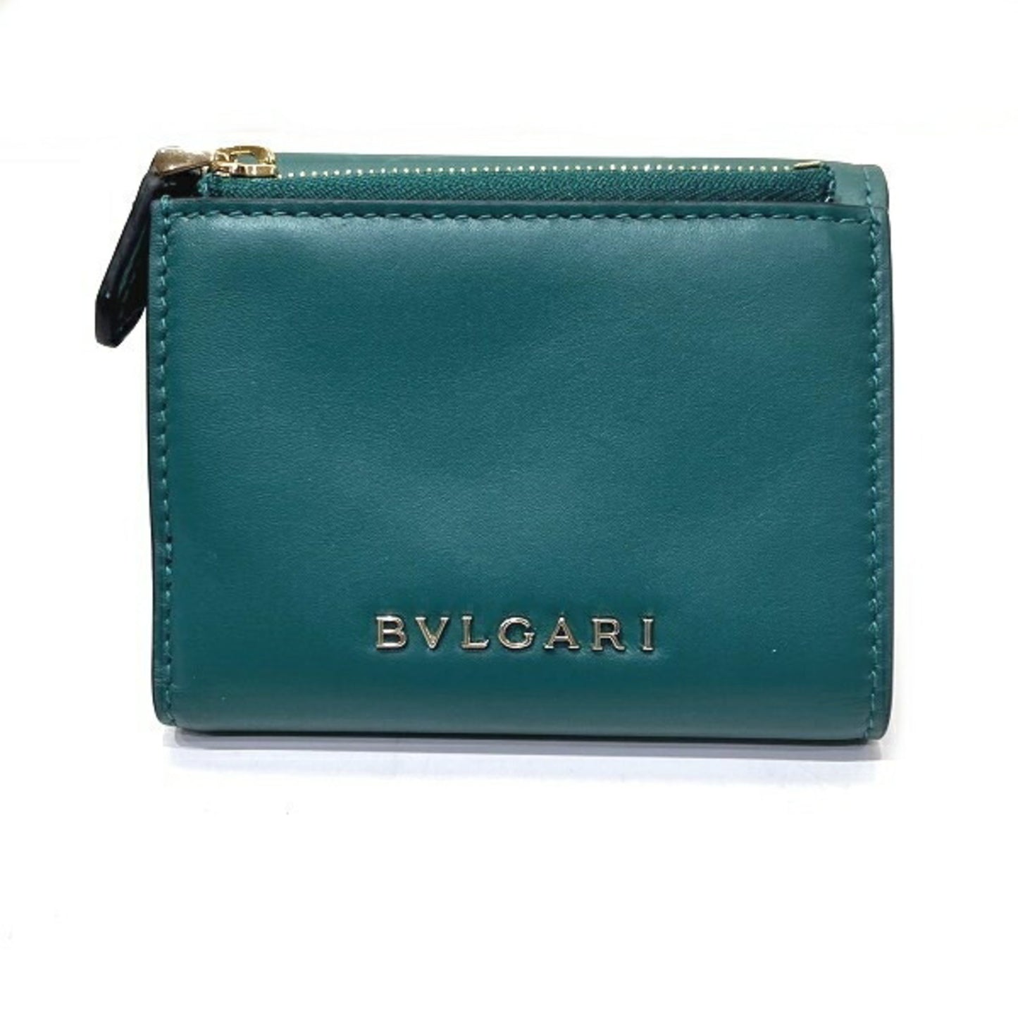 Bvlgari Serpenti Forever Green Snakehead Tri-Fold Wallet