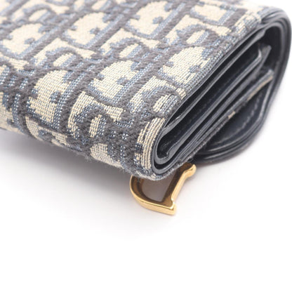 Christian Dior Dior Saddle Oblique Tri-Fold Wallet