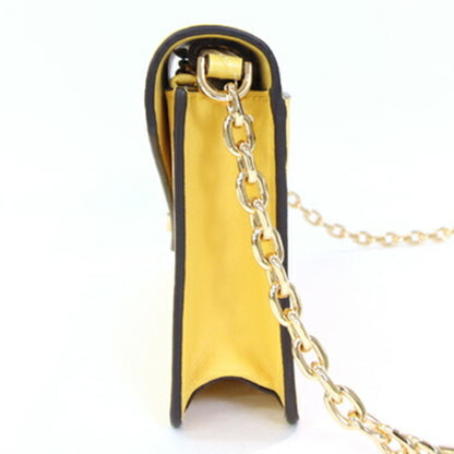 Michael Kors Shoulder Bag Jet Set Pocket Emblem Crossbody 35S3Gtvc5L Yellow Leather Pochette Chain