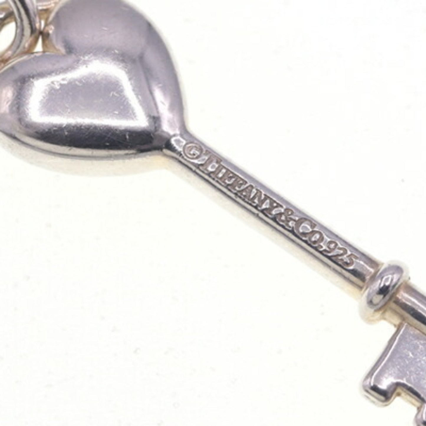 Tiffany Necklace Elsa Peretti Heart Key 1P Diamond Sv Sterling Silver 925 Pendant Choker