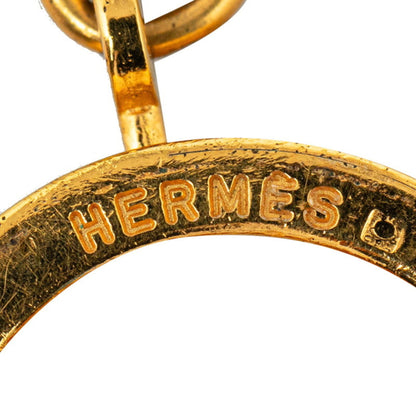 Hermes Kelly Scarf Ring Gold Black Plated