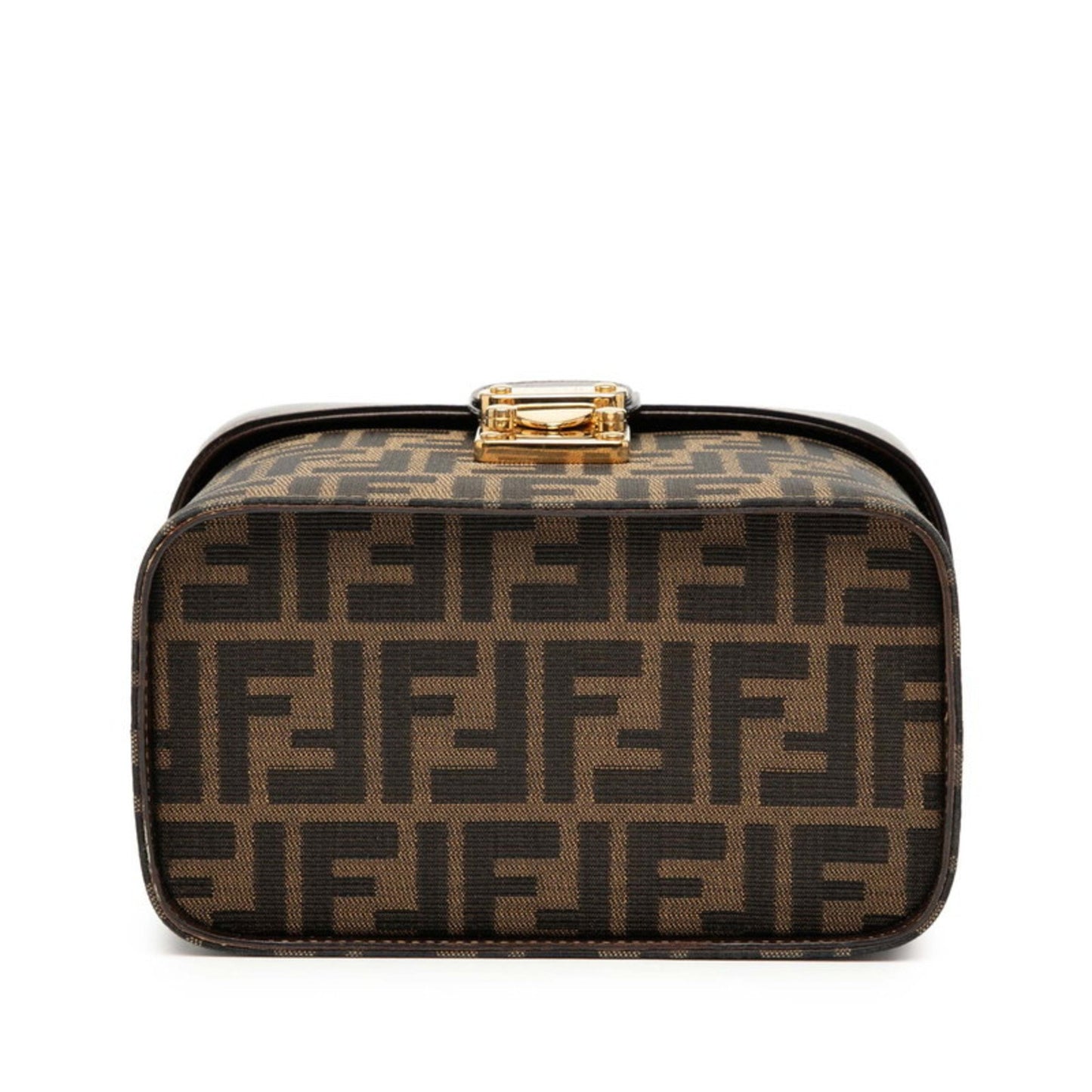 Fendi Zucca Shoulder Bag Vanity 2-Way Brown Canvas Leather