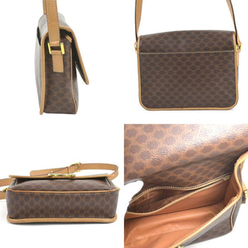 Celine Shoulder Bag Macadam Pvc/Leather Brown