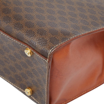 Celine Macadam Handbag In Brown Leather