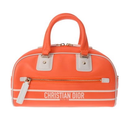 Christian Dior Vibe Small Bowling Bag In Orange/White