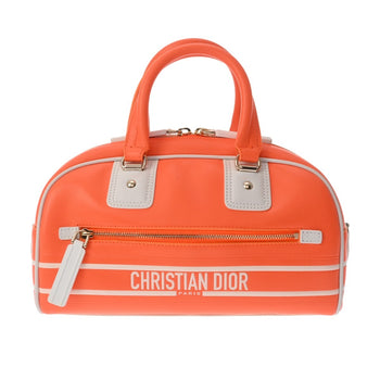 Christian Dior Vibe Small Bowling Bag In Orange/White