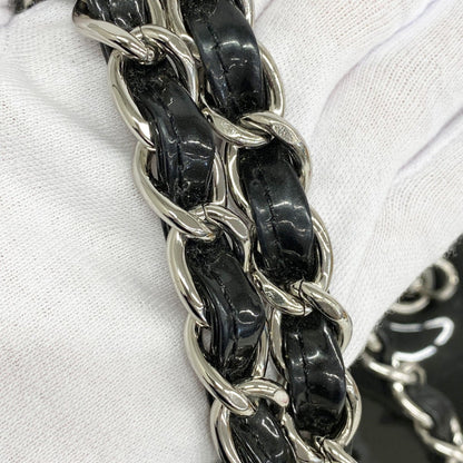 Chanel Patent Leather Black Chain Tote Bag