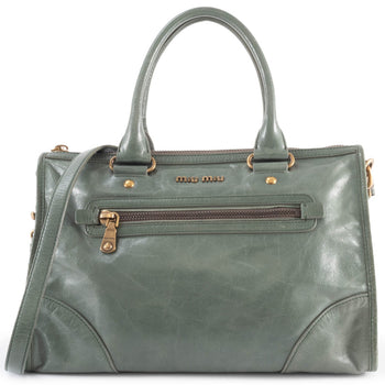 Miu Miu Miu Vitello Shine Handbag Rl0043 Leather Green