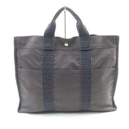 Hermes Air Line Mm Silver Hardware Serie Button Canvas Tote Bag Gray Made In France