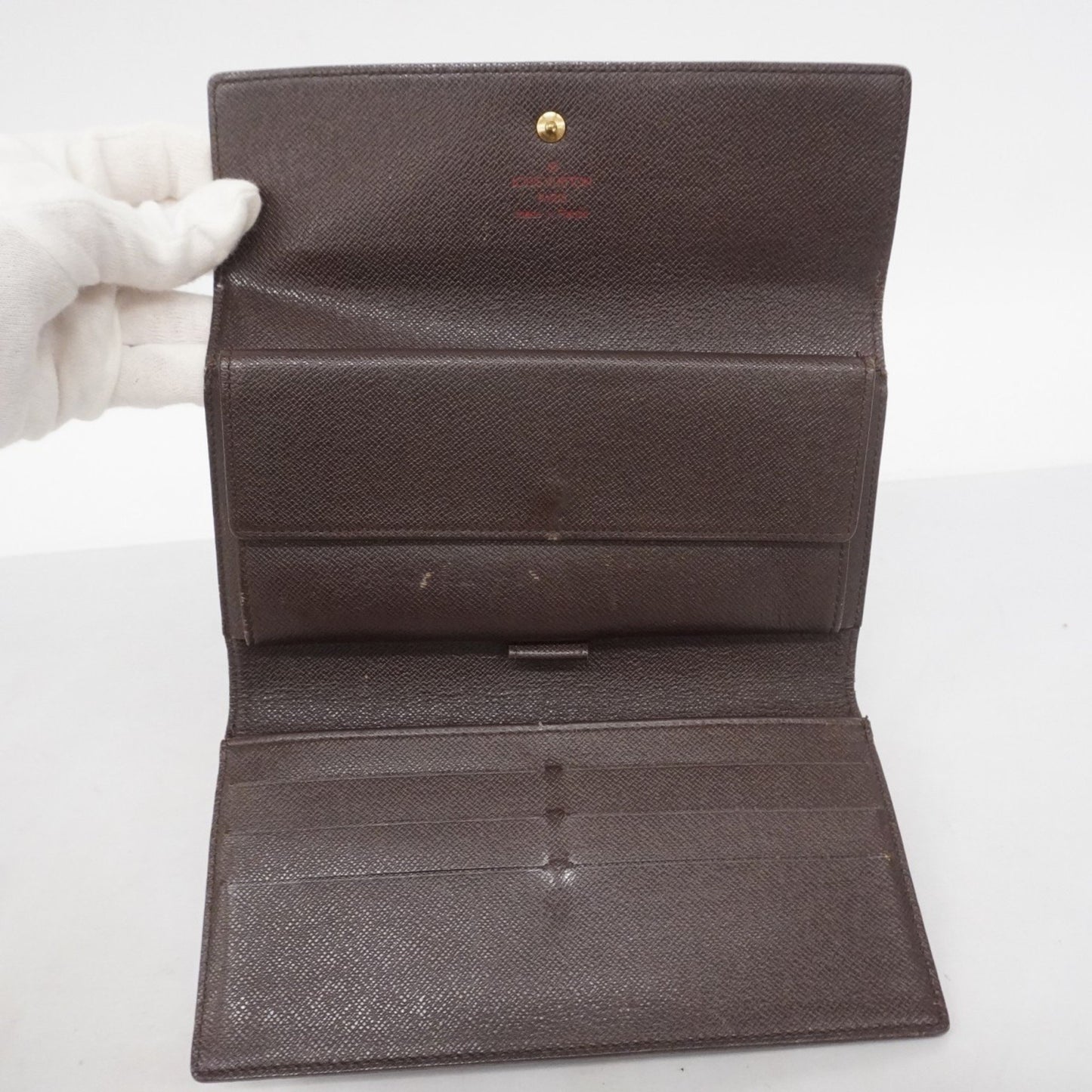 Louis Vuitton Tri-Fold Long Wallet Damier Porte Tresor International Ebene N61215