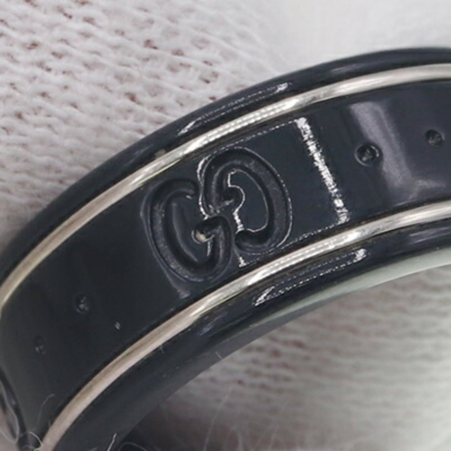 Gucci Icon Ring 225985 750 Wg Synthetic Corundum Size 9.5 Us5 Gg