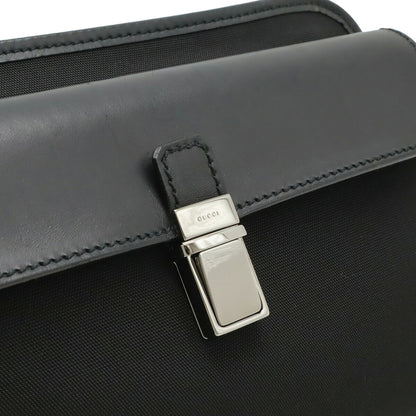 Gucci Gucci Second Bag Clutch Handbag Nylon Canvas Leather Black 108844