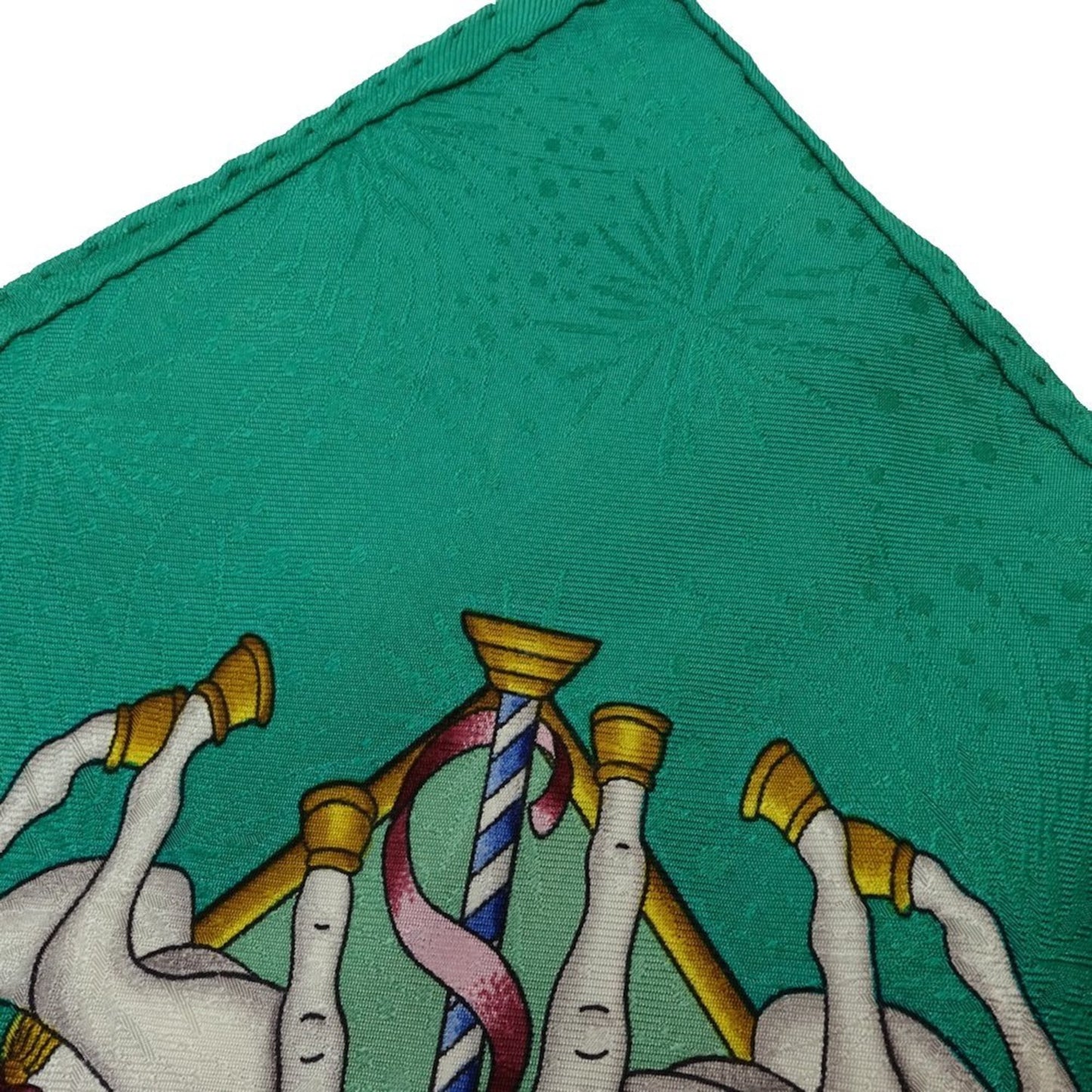 Hermes Scarf/Muffler Carre 90 Lanapark Amusement Park Silk Green Multicolor 181297