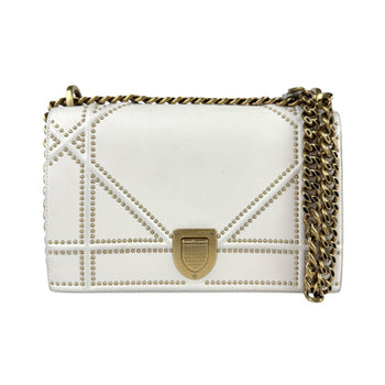 Christian Dior Shoulder Bag Diorama Leather Off-White Gold