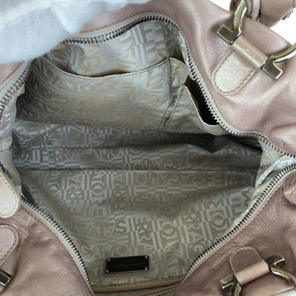 Salvatore Ferragamo Gancini Pink Leather Tote Bag