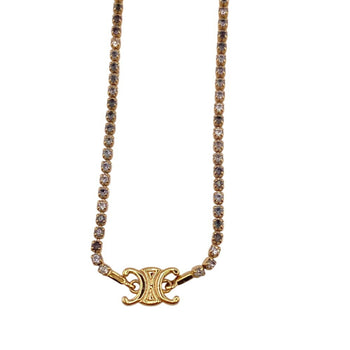 Celine Sparkle Triomphe Necklace High Chain Gold