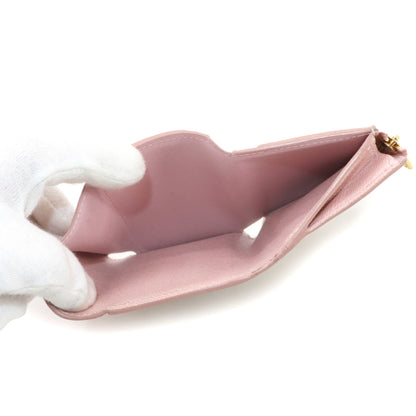 Louis Vuitton Damier Azur Portefeuille Zoe Tri-Fold Wallet In Rose Ballerine
