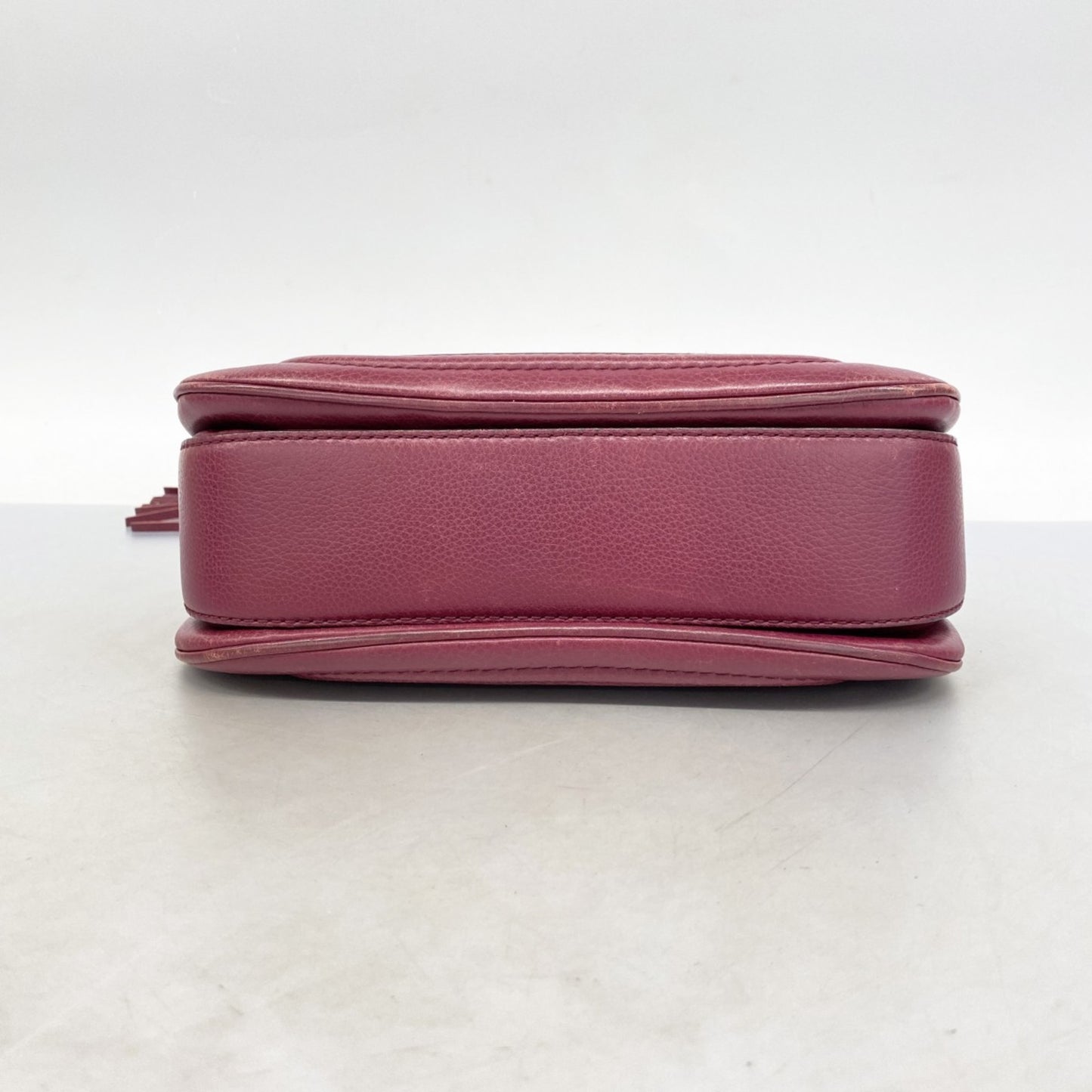 Gucci New Bamboo Handbag 254884 Leather Bordeaux Champagne 2-Way Bag