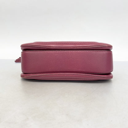 Gucci New Bamboo Handbag 254884 Leather Bordeaux Champagne 2-Way Bag