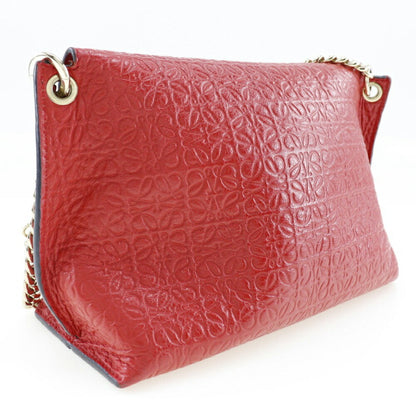 Loewe Avenue Shoulder Bag Repeat Anagram Chain Calf Made In Spain Red Crossbody A5 Magnetic Type